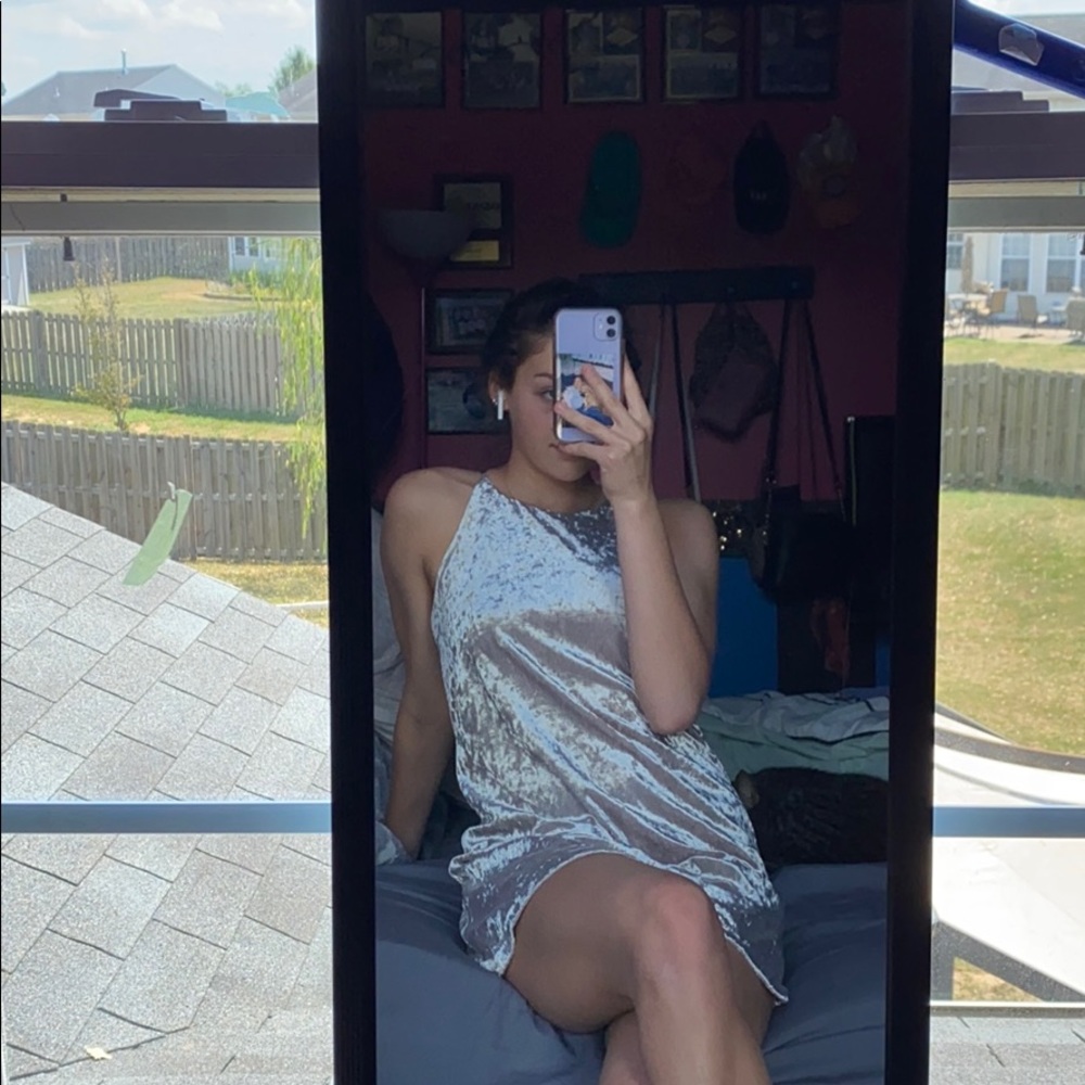 silver velvet dress